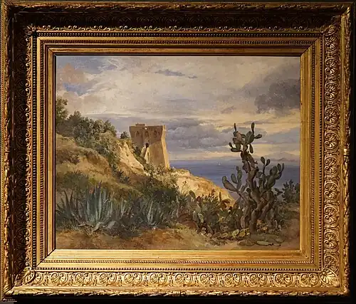 Ischia Peinte par Jacques Raymond Brascassat en 1828 lors de son voyage en Italie.