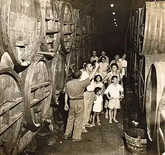 Visite d'un domaine viticole à Zichron Yaakov (1945)