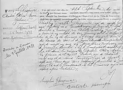 Son acte de naissance.