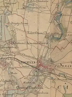 Carte militaire de Tournan au XIX.