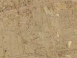 Extrait d'un plan cadastral ancien.