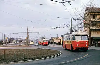 Trådbuss à Gullmarsplan, avril 1964.