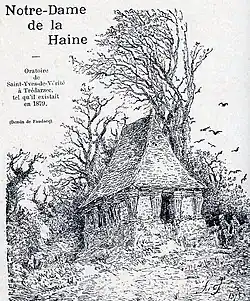 L'oratoire de Saint-Yves-de-Vérité à Trédarzec en 1879 (dessin de Louis-Marie Faudacq publié en 1909 dans Le Fureteur breton).