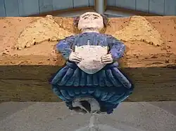 Chapelle Notre-Dame de Tréminou : détail d'une poutre transversale.