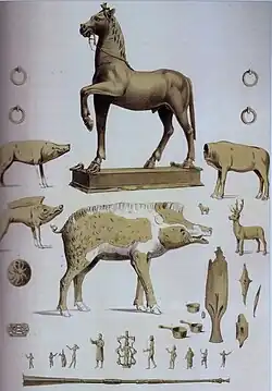 Dessins représentant des statuettes d'animaux