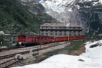 Gare de Gletsch en 1980.