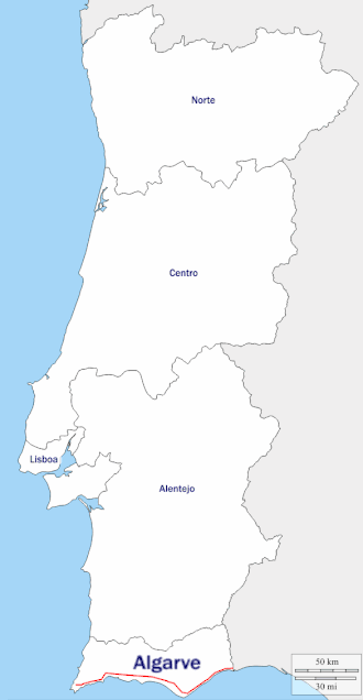 Parcours de la route sur une carte du Poetugal