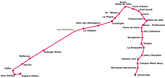Voir la carte de la ligne.