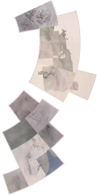 Assemblage de quadrants formant une carte topographique.