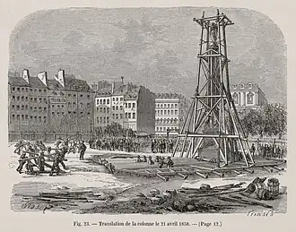 Translation de la colonne le 21 avril 1858.