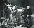 Dillo Lombardi, Maria Carmi et Giacinta Pezzana dans une scène de Teresa Raquin de Nino Martoglio, Rome, 1915