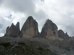 Les Tre Cime di Lavaredo.