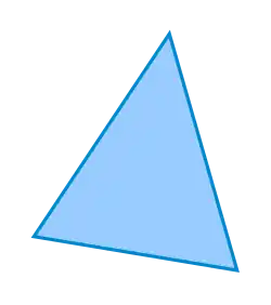 Triangle dont l'intérieur est bleu clair et les côtés d'un bleu plus foncé.