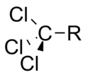 A trichloromethyl group bonded to R.