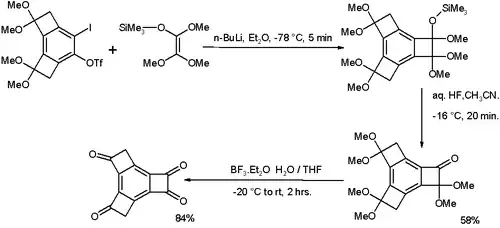 Scheme 2. Polyoxygenated tricyclobutabenzene
