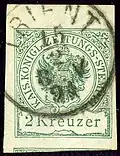 2 kreuzer, oblitéré au Tirol du sud en 1894