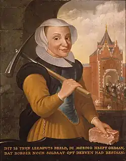 Trijn van Leemput avec le château Vredenburg en arrière plan.