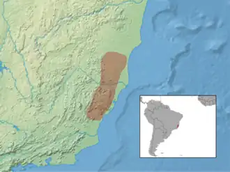 Description de l'image Trinomys paratus distribution (colored).png.