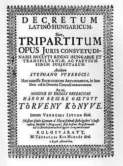 Page de titre de la Tripartitum de 1698.