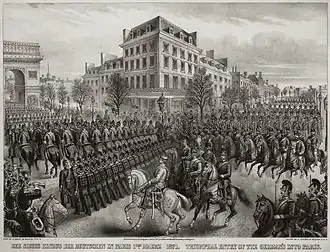 Entrée triomphale des troupes allemandes dans Paris.