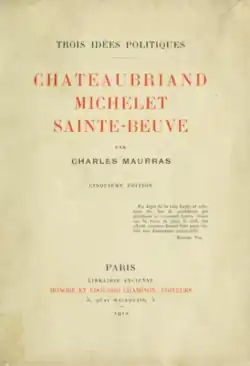 Image illustrative de l’article Trois idées politiques : Chateaubriand, Michelet, Sainte-Beuve