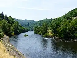 La Truyère en aval du barrage.