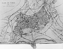 Plan de Tunis en 1881.
