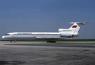 Un Tupolev Tu-154B d'Aeroflot similair à celui impliqué dans l'incident