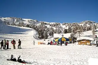 Vue aérienne de la station.