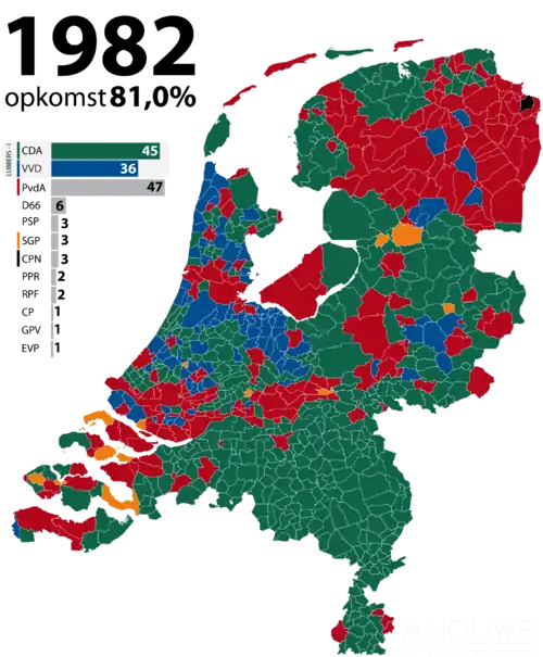 Parti arrivé en tête dans chaque commune.