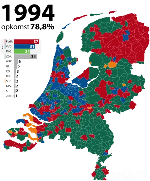 Parti arrivé en tête dans chaque commune.