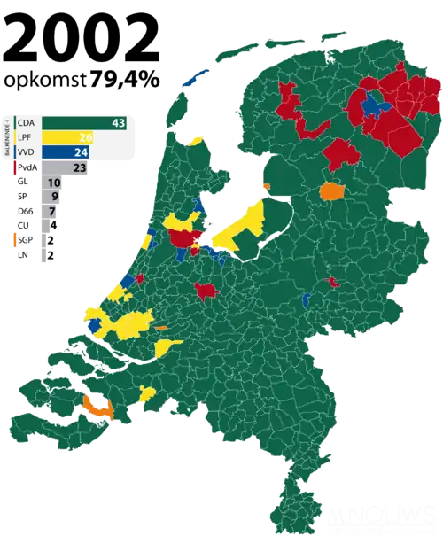 Parti arrivé en tête dans chaque commune.