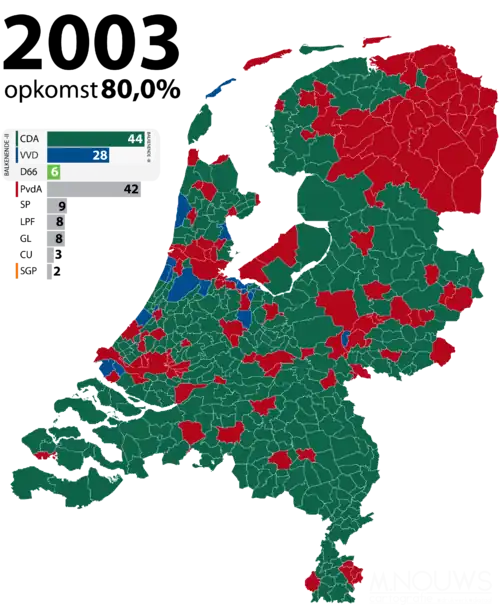 Parti arrivé en tête dans chaque commune.