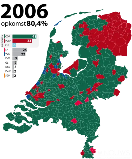 Parti arrivé en tête dans chaque commune.
