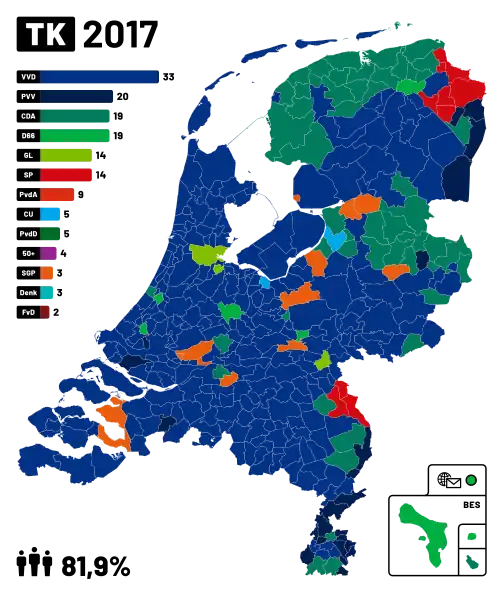 Parti arrivé en tête dans chaque commune.