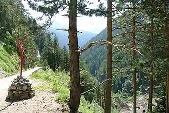 Vue des gorges depuis la vallée.