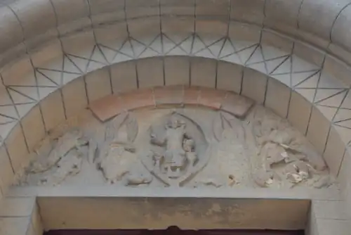 Tympan nord détail abbatiale de Saint-Sever.