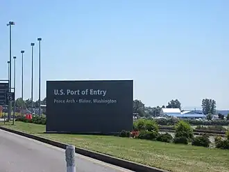 À la frontière canadienne, à Blaine.