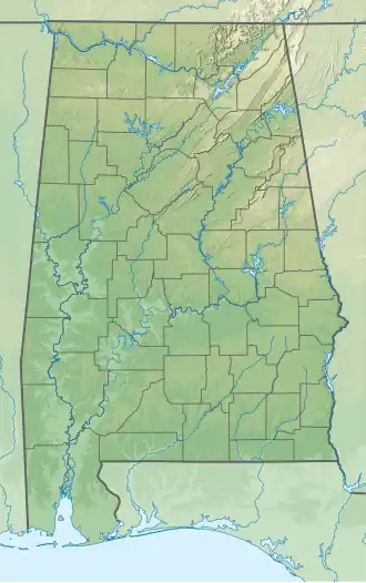 Voir sur la carte topographique de l'Alabama
