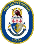 Badge de l'USS Gettyburg.