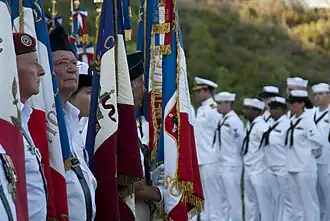 Cérémonie commémorative du débarquement en 2012 (USS Mount Whitney).
