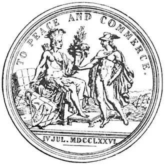 Médaille du Grand Sceau américain (1792) utilisée par l'US Mint depuis 1876, avers.