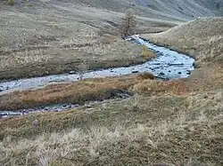 L'Ubayette près du Pont Rouge à l'entrée du parc national du Mercantour.