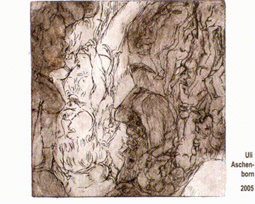 Le Monde de l'homme avec la barbe, tableau rotatif, gravure « poly-aspects », 2005, 12 × 12&nbsp;cm