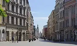 Vue de la place du Marché Principal vers le sud.