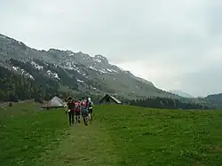 Les chalets du Char dans la descente du crêt du Char