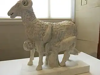 Ulysse s'échappant de la grotte de Polyphème caché sous un bélier. Vers 70 ap. J.-C., d'après un original grec du IIe siècle av. J.-C.