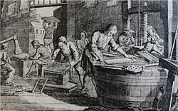 Un moulin à papier au XVIIIe siècle.