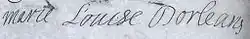 Signature de Marie-Louise-Élisabeth d’Orléans