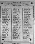Plaque commémorative de la guerre.